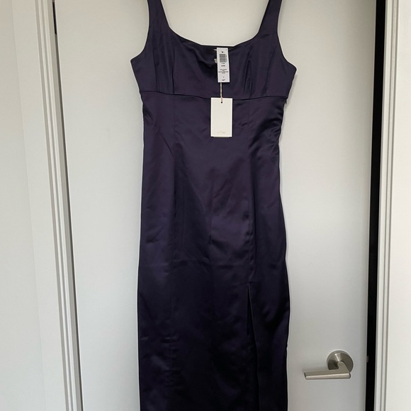 NWT Aritzia Shine Satin Midi Dress - Picture 3 of 3